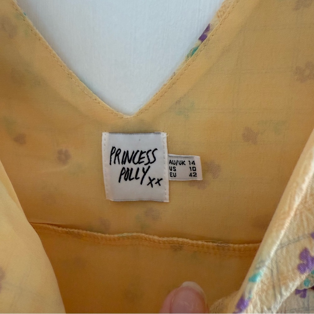 Princess Polly Quincy Mini Dress Yellow Floral - Picture 4 of 5